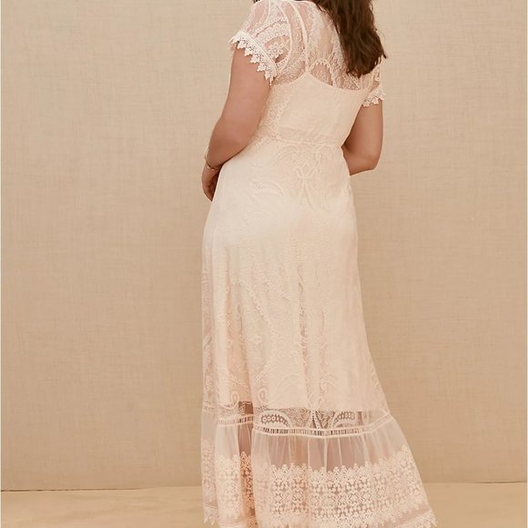 Torrid 4X Dress Sheer Lace Maxi Boho Beach Wedding - Picture 2 of 9